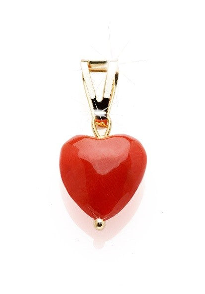 Pendentif Coeur en Corail percé