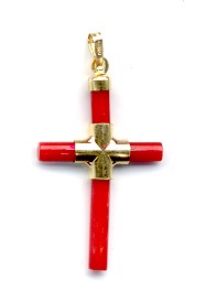 Pendentif Croix en Corail